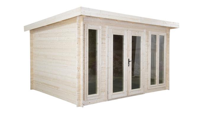 Casetta da giardino in legno - 12.00m2 - 4.00x3.00m - 34mm - colore: naturale - DOM652 - ALTANKA