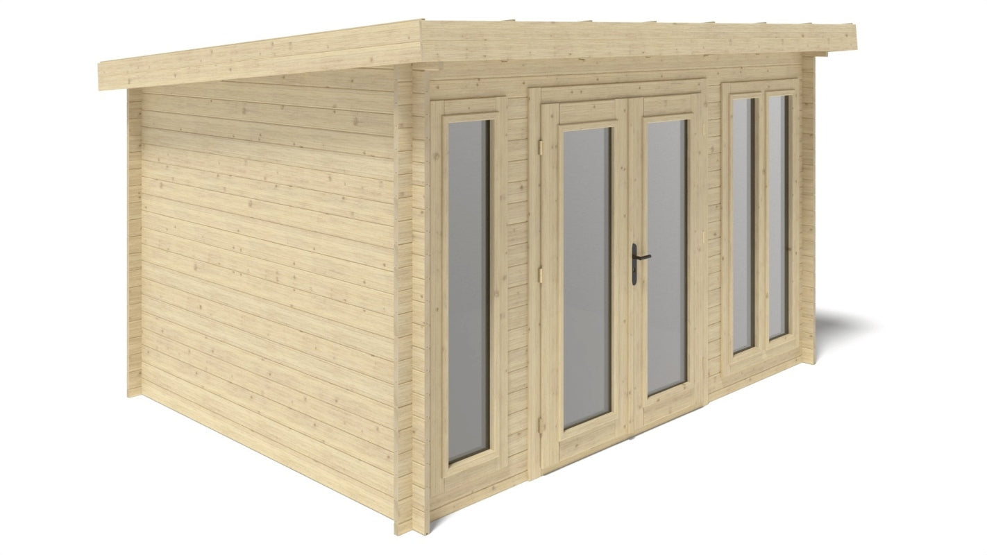Casetta da giardino in legno - 12.00m2 - 4.00x3.00m - 34mm - colore: naturale - DOM652 - ALTANKA