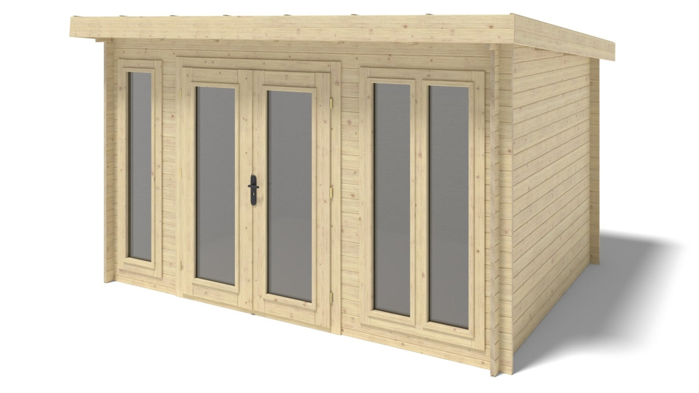 Casetta da giardino in legno - 12.00m2 - 4.00x3.00m - 34mm - colore: naturale - DOM652 - ALTANKA