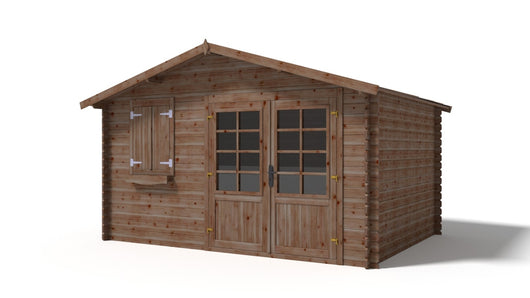 Casetta da giardino in legno - 12.00m2 - 4.00x3.00m - impregnata - 28mm - colore: marrone - DOM595 - ALTANKA