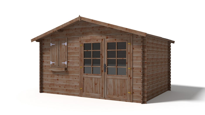 Casetta da giardino in legno - 12.00m2 - 4.00x3.00m - impregnata - 28mm - colore: marrone - DOM595 - ALTANKA