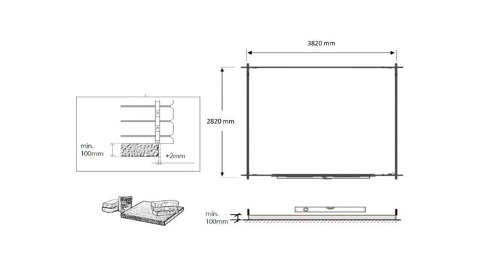 Casetta da giardino in legno - 12.00m2 - 4.00x3.00m - impregnata - 28mm - colore: marrone - DOM677 - ALTANKA