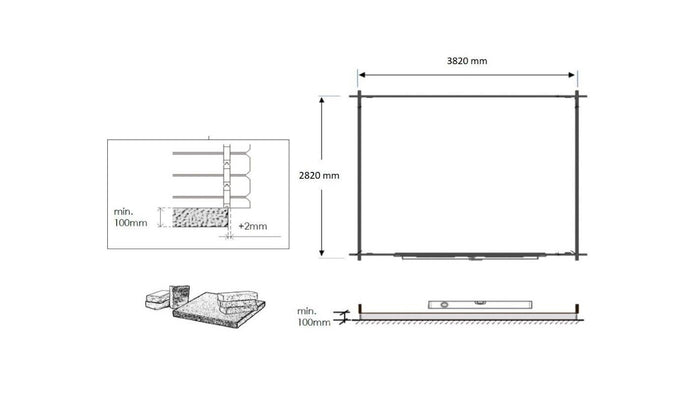 Casetta da giardino in legno - 12.00m2 - 4.00x3.00m - impregnata - 28mm - colore: marrone - DOM595 - ALTANKA