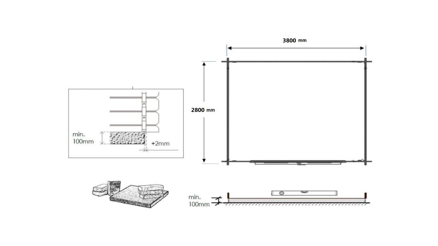 Casetta da giardino in legno - 12.00m2 - 4.00x3.00m - impregnata - 40mm - colore: verde - DOM717 - ALTANKA