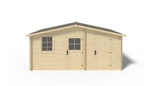 Casetta da giardino in legno - 15.00m2 - 5.00x3.00m - 28mm - colore: naturale - DOM578 - ALTANKA