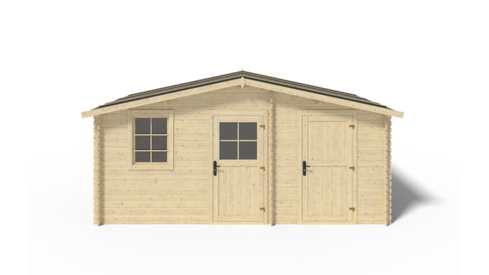 Casetta da giardino in legno - 15.00m2 - 5.00x3.00m - 28mm - colore: naturale - DOM578 - ALTANKA