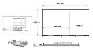Casetta da giardino in legno - 15.00m2 - 5.00x3.00m - 28mm - colore: naturale - DOM578 - ALTANKA