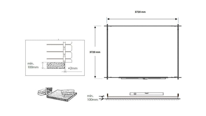 Casetta da giardino in legno - 15.20m2 - 3.90x3.90m - impregnata - 34mm - colore: marrone - DOM563 - ALTANKA