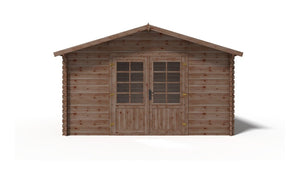 Casetta da giardino in legno - 15.20m2 - 3.90x3.90m - impregnata - 34mm - colore: marrone - DOM563 - ALTANKA