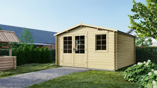 Casetta da giardino in legno - 15.21m2 - 3.90x3.90m - 40mm - colore: naturale - DOM658 - ALTANKA