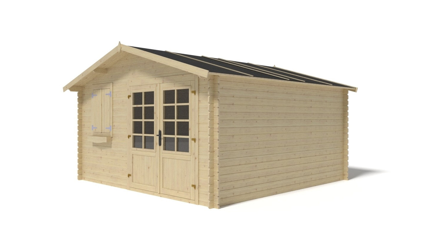 Casetta da giardino in legno - 16.00m2 - 4.00x4.00m - 28mm - colore: naturale - DOM130 - ALTANKA