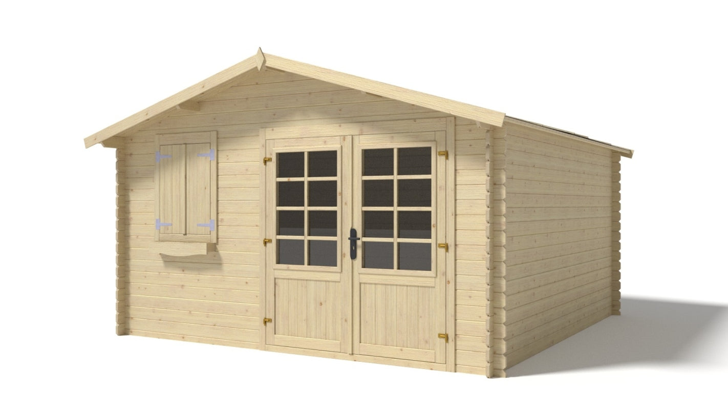 Casetta da giardino in legno - 16.00m2 - 4.00x4.00m - 28mm - colore: naturale - DOM130 - ALTANKA
