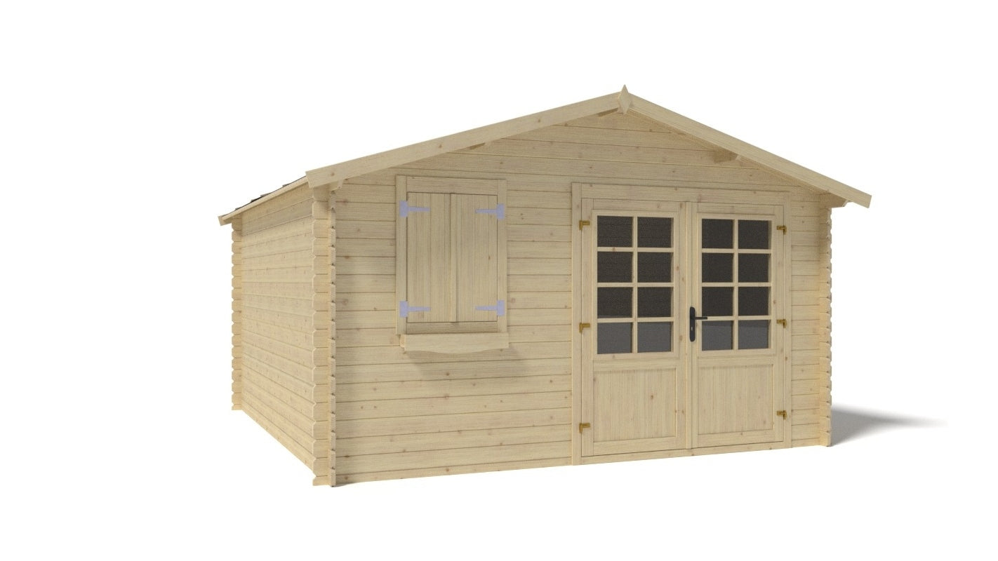 Casetta da giardino in legno - 16.00m2 - 4.00x4.00m - 28mm - colore: naturale - DOM130 - ALTANKA