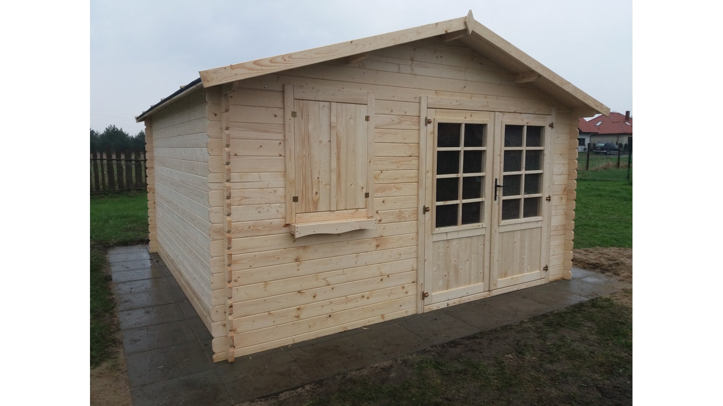 Casetta da giardino in legno - 16.00m2 - 4.00x4.00m - 28mm - colore: naturale - DOM130 - ALTANKA