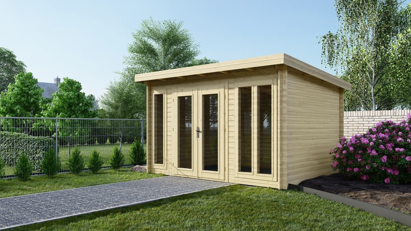 Casetta da giardino in legno - 16.00m2 - 4.00x4.00m - 34mm - colore: naturale - DOM653 - ALTANKA