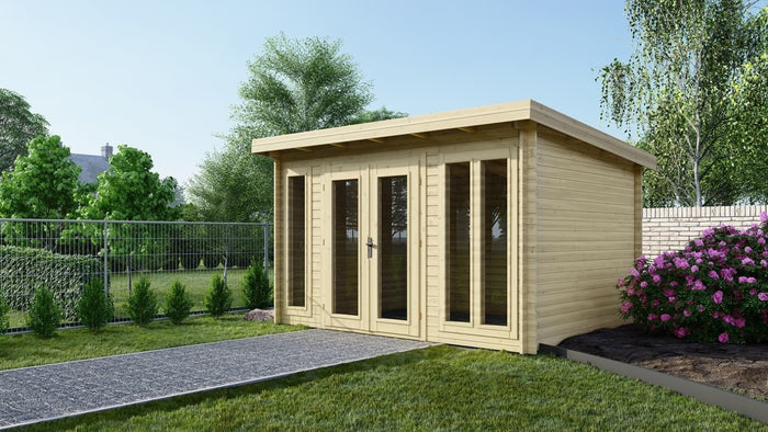 Casetta da giardino in legno - 16.00m2 - 4.00x4.00m - 34mm - colore: naturale - DOM653 - ALTANKA
