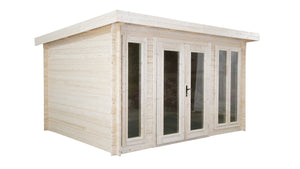 Casetta da giardino in legno - 16.00m2 - 4.00x4.00m - 34mm - colore: naturale - DOM653 - ALTANKA