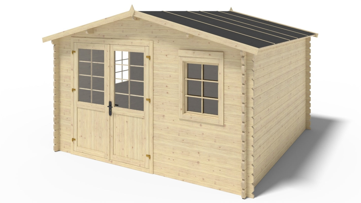 Casetta da giardino in legno - 16.00m2 - 4.00x4.00m - 40mm - colore: naturale - DOM611 - ALTANKA