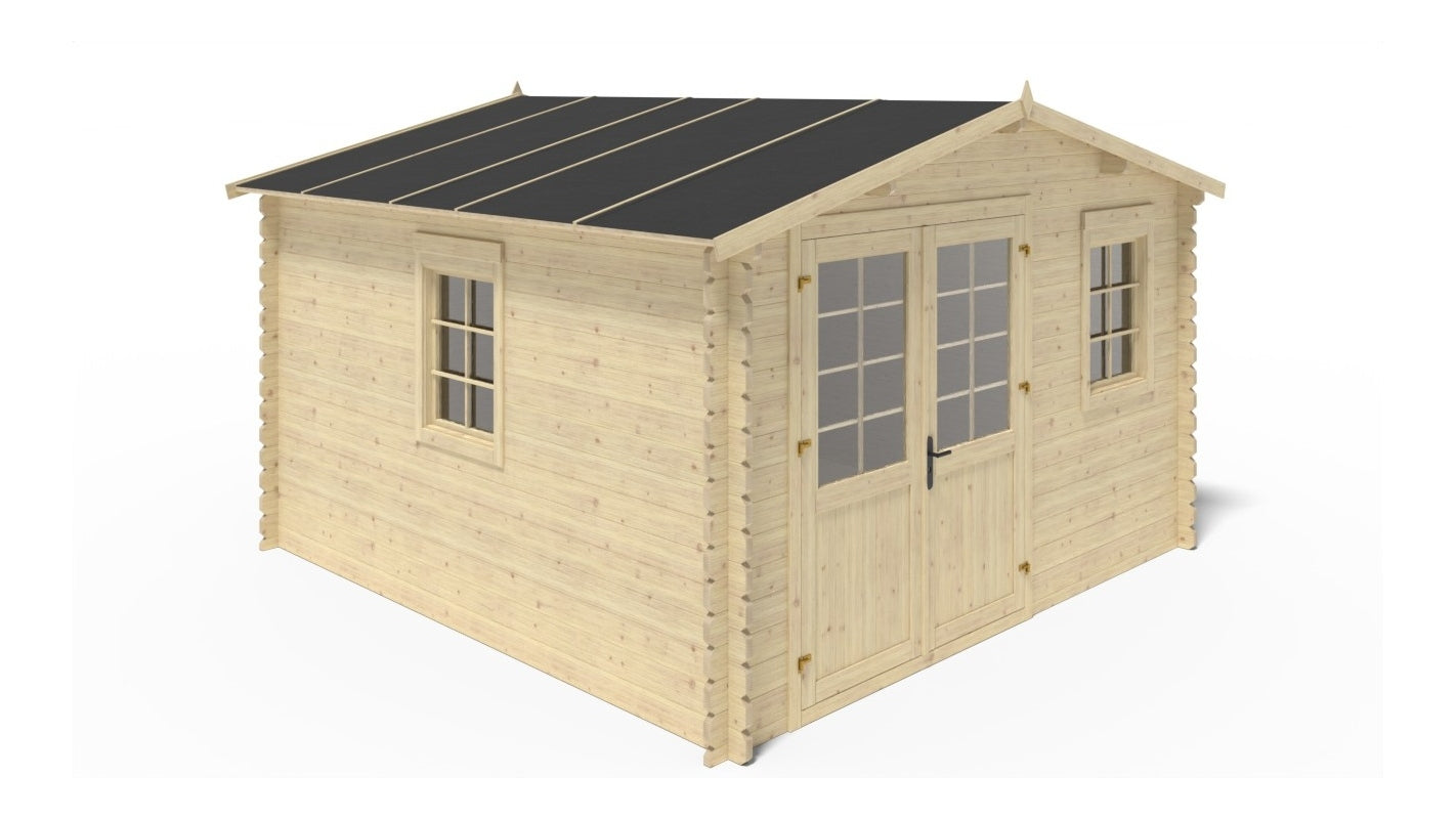 Casetta da giardino in legno - 16.00m2 - 4.00x4.00m - 40mm - colore: naturale - DOM611 - ALTANKA