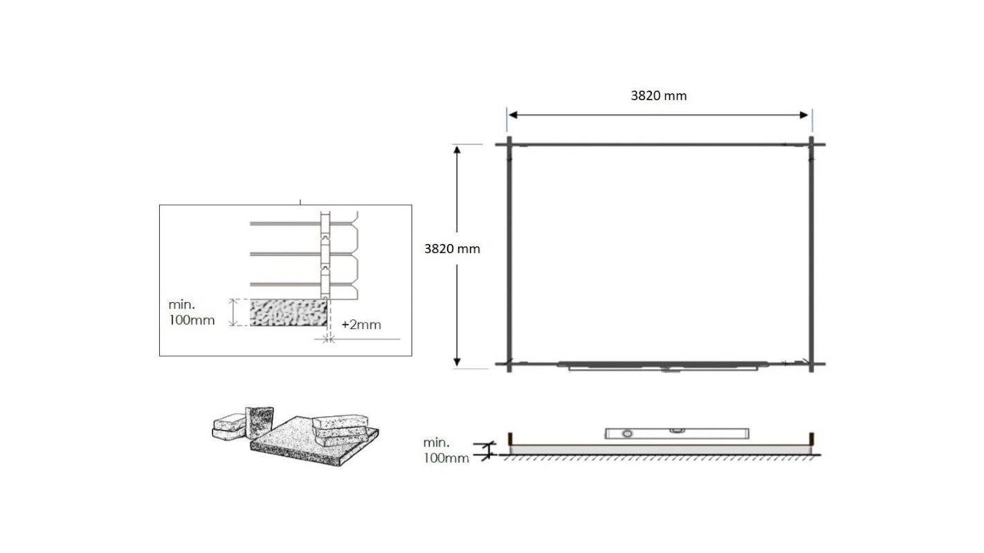 Casetta da giardino in legno - 16.00m2 - 4.00x4.00m - impregnata - 28mm - colore: marrone - DOM181 - ALTANKA