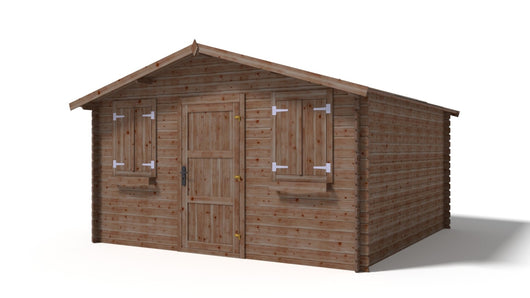 Casetta da giardino in legno - 16.00m2 - 4.00x4.00m - impregnata - 28mm - colore: marrone - DOM144 - ALTANKA