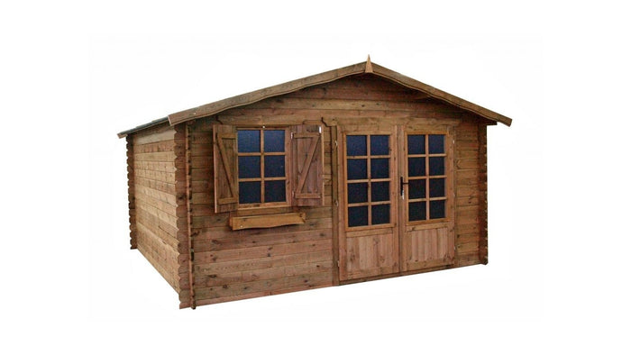 Casetta da giardino in legno - 16.00m2 - 4.00x4.00m - impregnata - 28mm - colore: marrone - DOM181 - ALTANKA