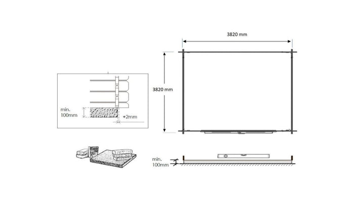 Casetta da giardino in legno - 16.00m2 - 4.00x4.00m - impregnata - 28mm - colore: marrone - DOM144 - ALTANKA