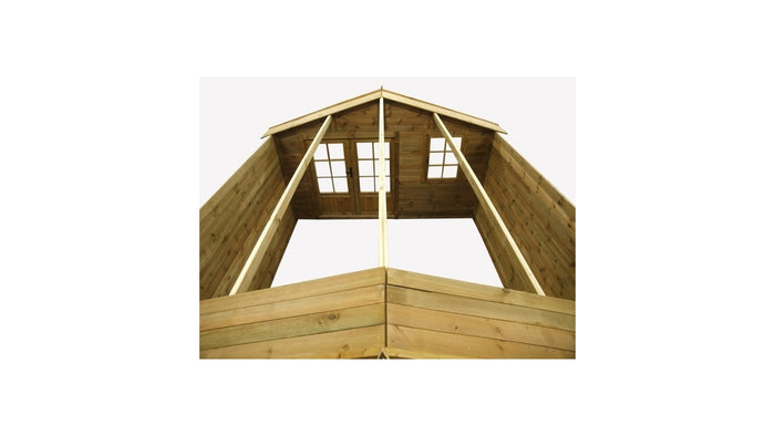 Casetta da giardino in legno - 16.00m2 - 4.00x4.00m - impregnata - 28mm - colore: marrone - DOM181 - ALTANKA