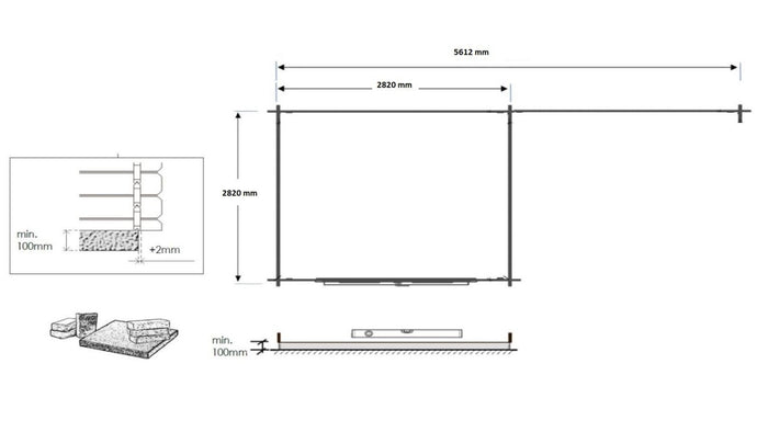 Casetta da giardino in legno - 17.40m2 - 5.79x3.00m - 28mm - colore: naturale - DOM640 - ALTANKA