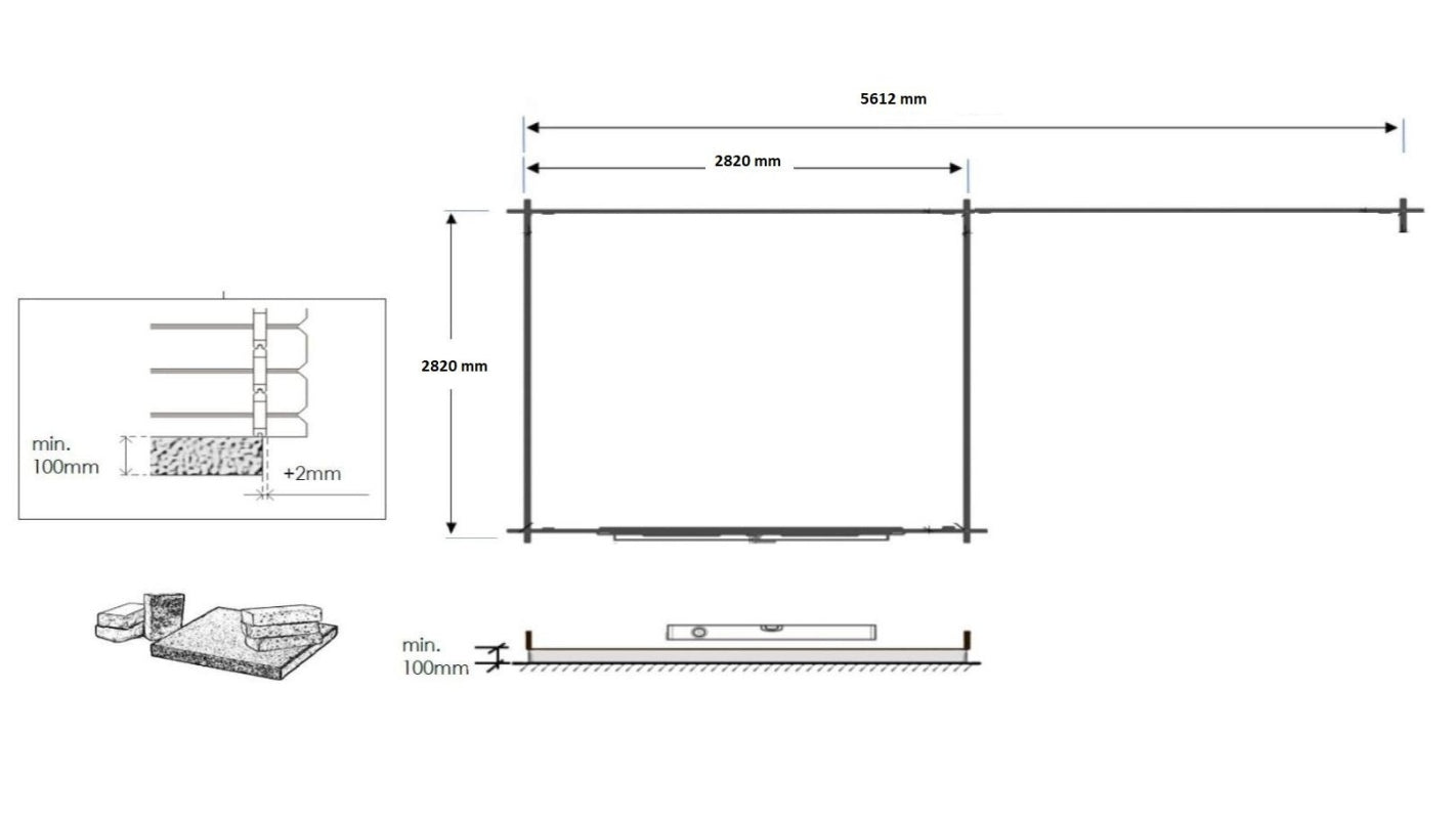 Casetta da giardino in legno - 17.40m2 - 5.79x3.00m - 28mm - colore: naturale - DOM639 - ALTANKA