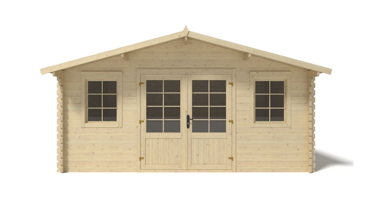 Casetta da giardino in legno - 19.20m2 - 4.80x4.00m - 40mm - colore: naturale - DOM370 - ALTANKA