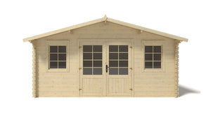 Casetta da giardino in legno - 19.20m2 - 4.80x4.00m - 40mm - colore: naturale - DOM370 - ALTANKA