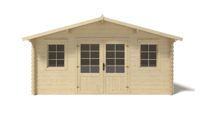 Casetta da giardino in legno - 19.20m2 - 4.80x4.00m - 40mm - colore: naturale - DOM370 - ALTANKA