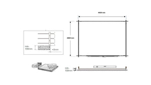 Casetta da giardino in legno - 19.20m2 - 4.80x4.00m - 40mm - colore: naturale - DOM370 - ALTANKA