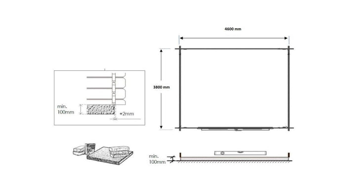 Casetta da giardino in legno - 19.20m2 - 4.80x4.00m - 40mm - colore: naturale - DOM370 - ALTANKA