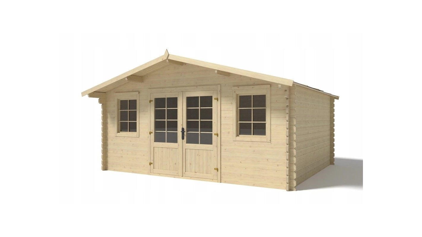 Casetta da giardino in legno - 19.20m2 - 4.80x4.00m - 40mm - colore: naturale - DOM370 - ALTANKA