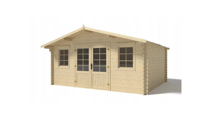 Casetta da giardino in legno - 19.20m2 - 4.80x4.00m - 40mm - colore: naturale - DOM370 - ALTANKA