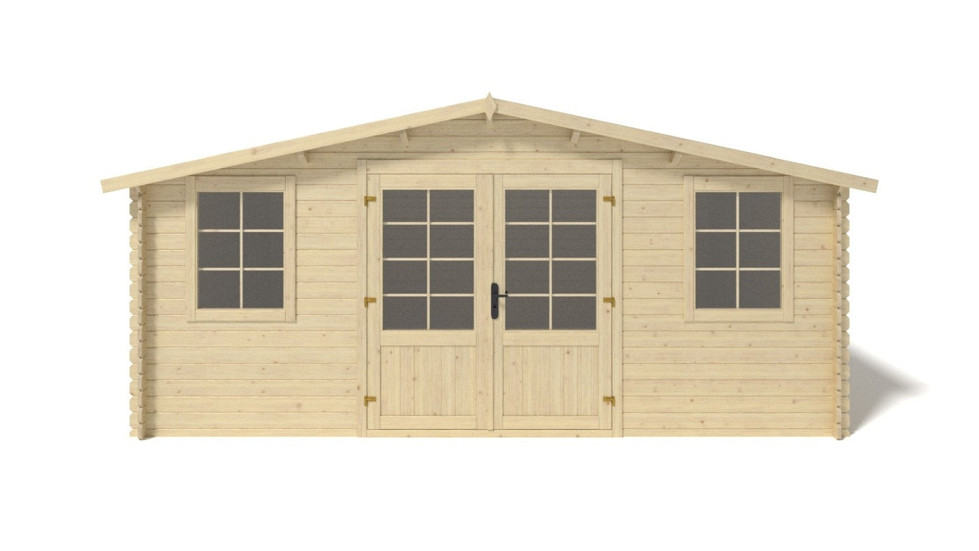 Casetta da giardino in legno - 20.00m2 - 5.00x4.00m - 28mm - colore: naturale - DOM526 - ALTANKA