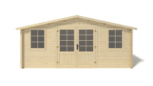 Casetta da giardino in legno - 20.00m2 - 5.00x4.00m - 28mm - colore: naturale - DOM526 - ALTANKA