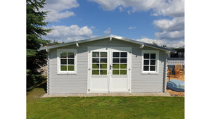 Casetta da giardino in legno - 20.00m2 - 5.00x4.00m - 28mm - colore: naturale - DOM526 - ALTANKA