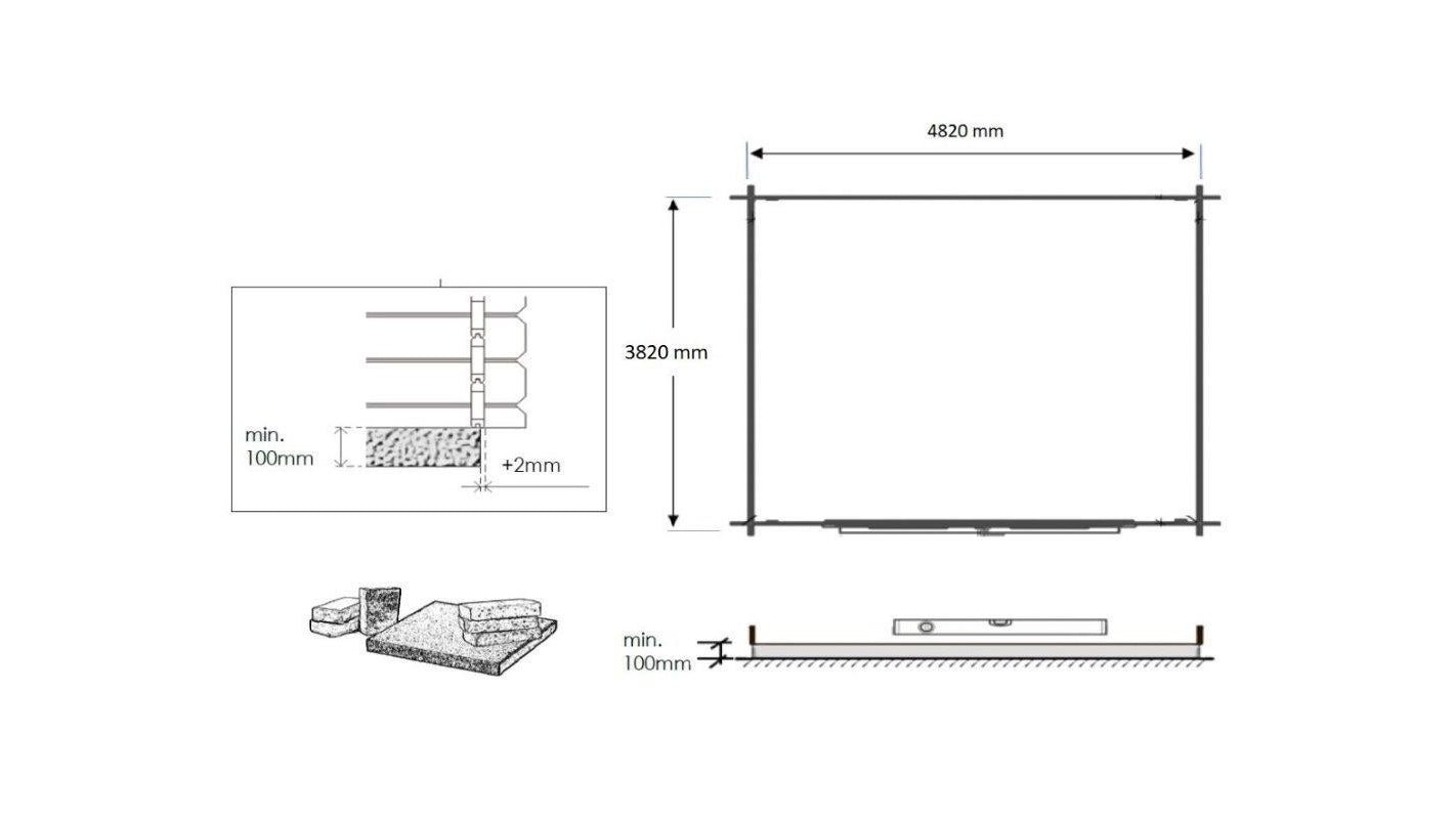 Casetta da giardino in legno - 20.00m2 - 5.00x4.00m - 28mm - colore: naturale - DOM526 - ALTANKA