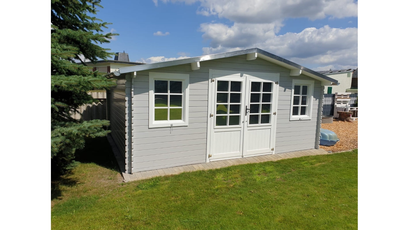 Casetta da giardino in legno - 20.00m2 - 5.00x4.00m - 28mm - colore: naturale - DOM526 - ALTANKA