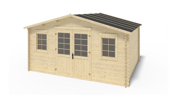 Casetta da giardino in legno - 20.00m2 - 5.00x4.00m - 40mm - colore: naturale - DOM598 - ALTANKA