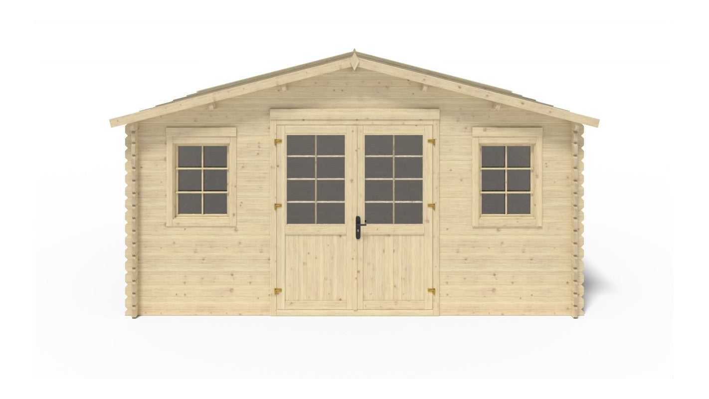 Casetta da giardino in legno - 20.00m2 - 5.00x4.00m - 40mm - colore: naturale - DOM598 - ALTANKA