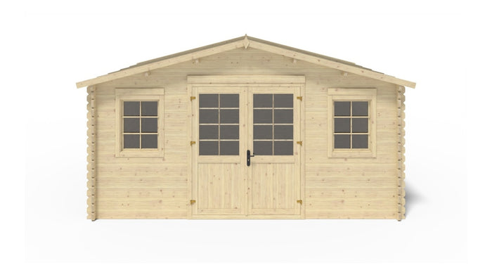 Casetta da giardino in legno - 20.00m2 - 5.00x4.00m - 40mm - colore: naturale - DOM598 - ALTANKA