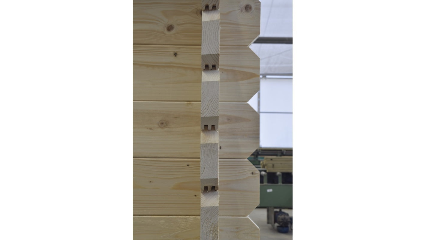 Casetta da giardino in legno - 20.00m2 - 5.00x4.00m - 40mm - colore: naturale - DOM598 - ALTANKA