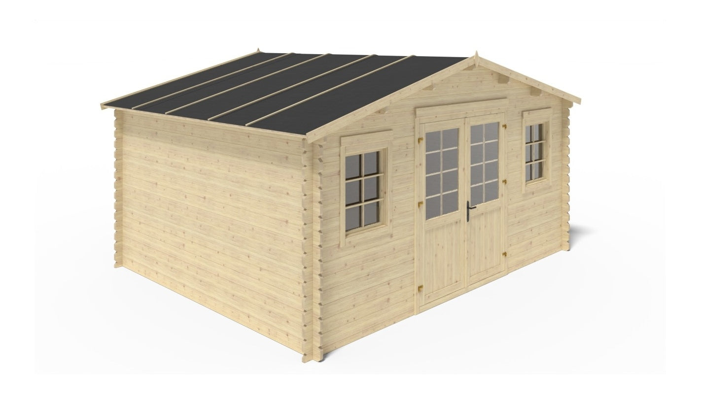 Casetta da giardino in legno - 20.00m2 - 5.00x4.00m - 40mm - colore: naturale - DOM598 - ALTANKA