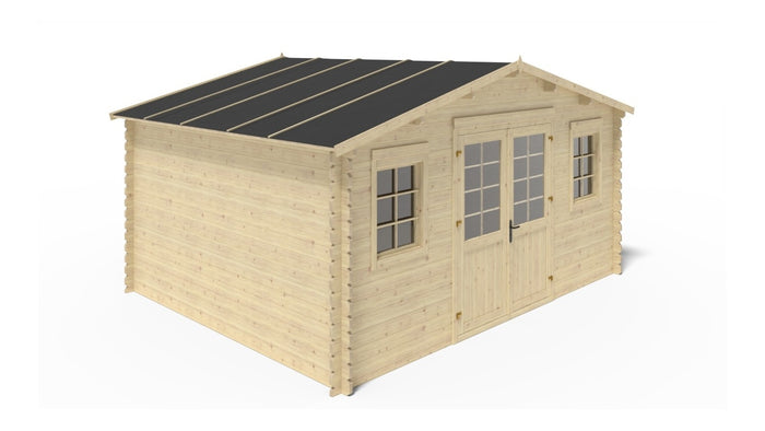 Casetta da giardino in legno - 20.00m2 - 5.00x4.00m - 40mm - colore: naturale - DOM598 - ALTANKA