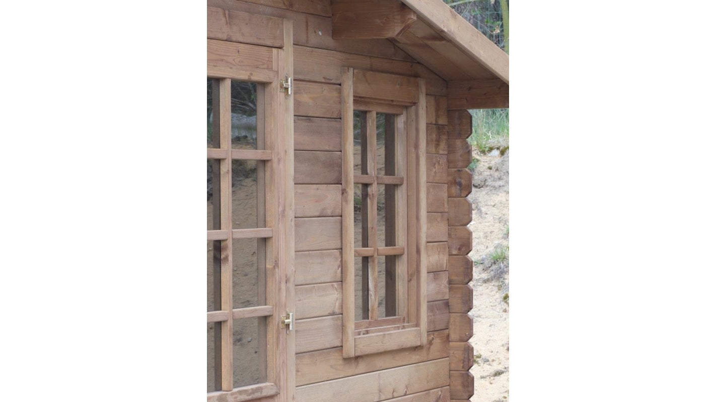 Casetta da giardino in legno - 20.00m2 - 5.00x4.00m - impregnata - 28mm - colore: marrone - DOM566 - ALTANKA