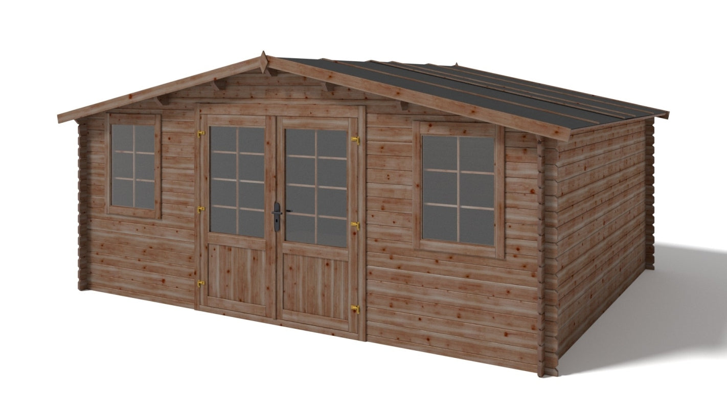 Casetta da giardino in legno - 20.00m2 - 5.00x4.00m - impregnata - 28mm - colore: marrone - DOM566 - ALTANKA